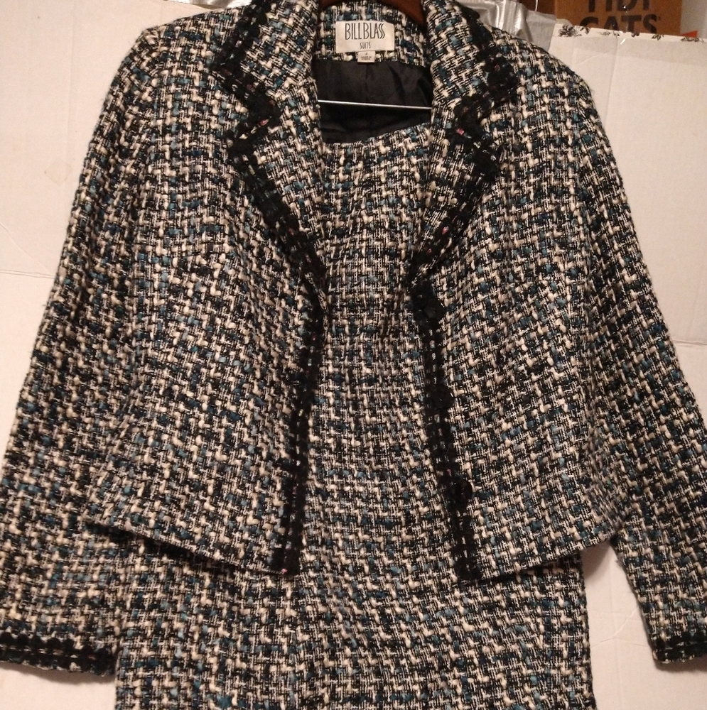 Bill Blass Boucle Knit Skirt Suit